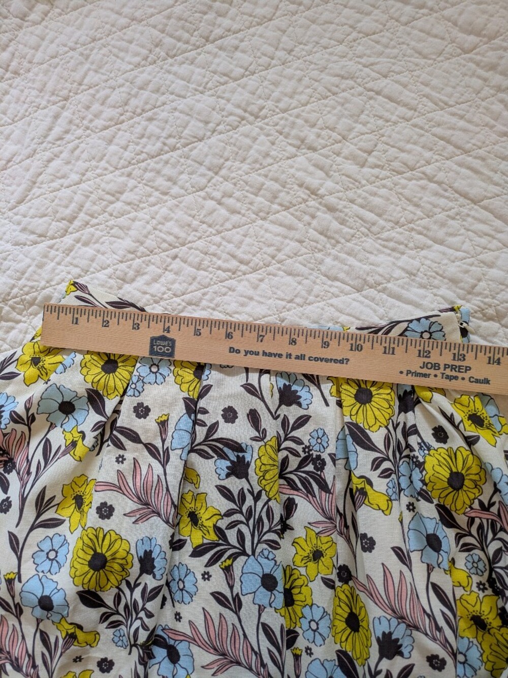 Floral A-Line Midi Skirt in Yellow & Blue - Picture 3 of 4